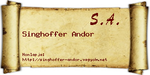 Singhoffer Andor névjegykártya